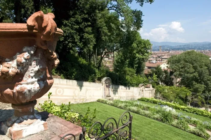 Framed Print : Panoramic view out over Florence from the Bardini Garden, The Bardini Garden Framed Print : Panoramic view out over Florence from the Bardini Garden, The Bardini Garden