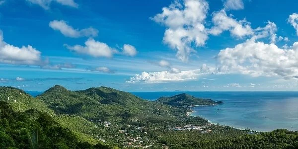 Panoramic view from the highest peak on the island of Koh Tao, Thailand, Southeast Asia
