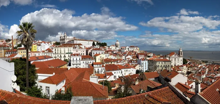 Framed Print : Panoramic view of Lisbon city, Alfama District, Portugal Framed Print : Panoramic view of Lisbon city, Alfama District, Portugal