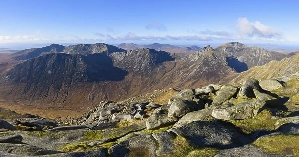 Panoramic view of the Northern Mountains from the top of Goatfell, Isle of Arran