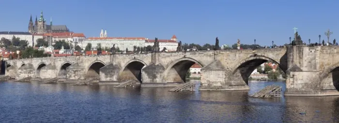 Framed Print : Panoramic view of River Vltava with Charles Bridge and the Castle District with St. Vitus Cathedral and Royal Palace, UNESCO World Heritage Site, Prague, Czech Republic, Europe Framed Print : Panoramic view of River Vltava with Charles Bridge and the Castle District with St. Vitus Cathedral and Royal Palace, UNESCO World Heritage Site, Prague, Czech Republic, Europe