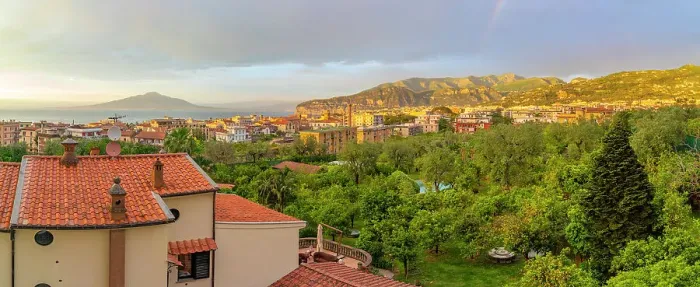 Framed Print : Panoramic view of Sorrento, Mount Vesuvius and Bay of Naples, Sorrento, Campania, Italy, Mediterranean, Europe Framed Print : Panoramic view of Sorrento, Mount Vesuvius and Bay of Naples, Sorrento, Campania, Italy, Mediterranean, Europe