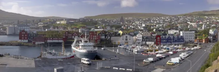 Framed Print : Panoramic view of Torshavn and harbour, capital of the Faroe Islands (Faroes) Framed Print : Panoramic view of Torshavn and harbour, capital of the Faroe Islands (Faroes)