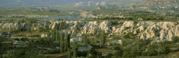 Framed Print : Panoramic view of tufa formations near the town of Uchisar Framed Print : Panoramic view of tufa formations near the town of Uchisar
