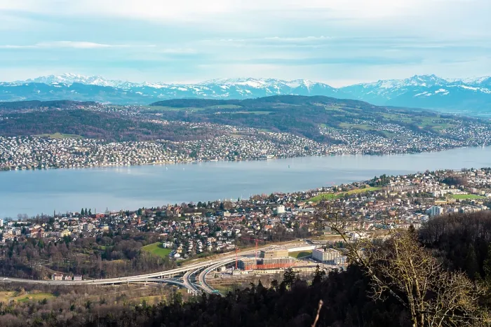 Framed Print : Panoramic view of Zurich Lake, Switzerland Framed Print : Panoramic view of Zurich Lake, Switzerland