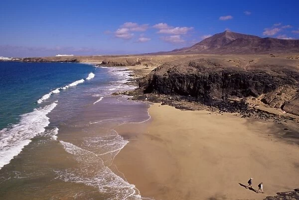 Papagayo beach and coastline, Lanzarote, Canary Islands, Spain, Atlantic, Europe