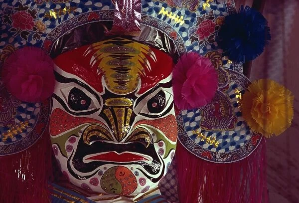 Papier mache mask, Hungry Ghost, Penang, Malaysia, Southeast Asia, Asia