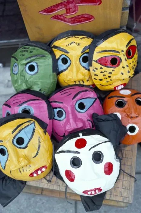 Framed Print : Papier mache masks for sale Framed Print : Papier mache masks for sale
