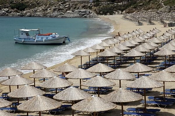 Paradise Beach, Mykonos, Cyclades Islands, Greek Islands, Greece, Europe