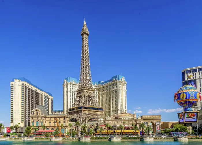 Framed Print : The Paris Las Vegas Hotel and Casino, featuring a half scale Eiffel Tower, The Strip, Las Vegas, Nevada, United States of America Framed Print : The Paris Las Vegas Hotel and Casino, featuring a half scale Eiffel Tower, The Strip, Las Vegas, Nevada, United States of America