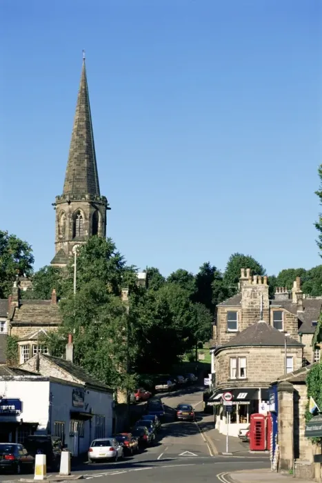 Framed Print : Parish church from town centre, Bakewell, Derbyshire, Peak District National Park Framed Print : Parish church from town centre, Bakewell, Derbyshire, Peak District National Park