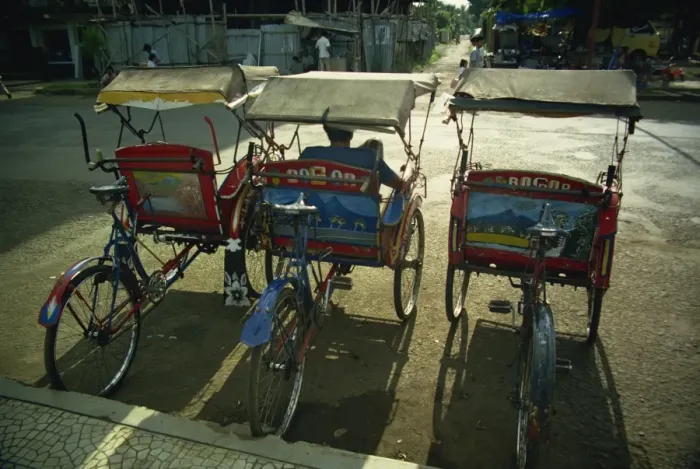 Framed Print : Parked becaks (trishaws), Bogor, West Java, Indonesia, Southeast Asia, Asia Framed Print : Parked becaks (trishaws), Bogor, West Java, Indonesia, Southeast Asia, Asia