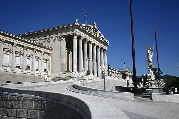 Parliament building and Athena statue, Vienna, Austria, Europe