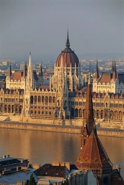 Parliament building and the Danube River from the Castle district