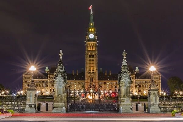 Parliament Hill and the capital Parliament Building, Ottawa, Ontario, Canada, North America