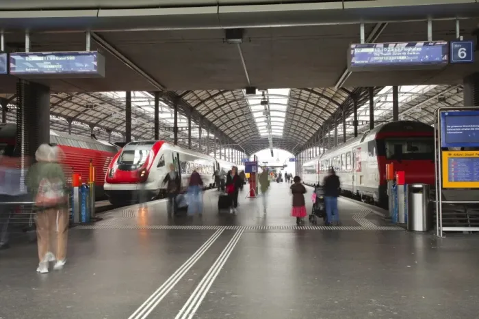 Framed Print : Passengers rushing through Lucerne railway station, Lucerne, Switzerland, Europe Framed Print : Passengers rushing through Lucerne railway station, Lucerne, Switzerland, Europe