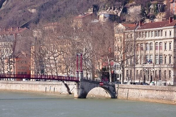 The Passerelle Saint Georges and the River Saone, Lyon, Rhone-Alpes, France, Europe