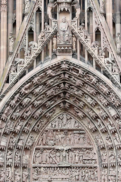 The Passion of our Lord on the western facade of Our Lady of Strasbourg Cathedral