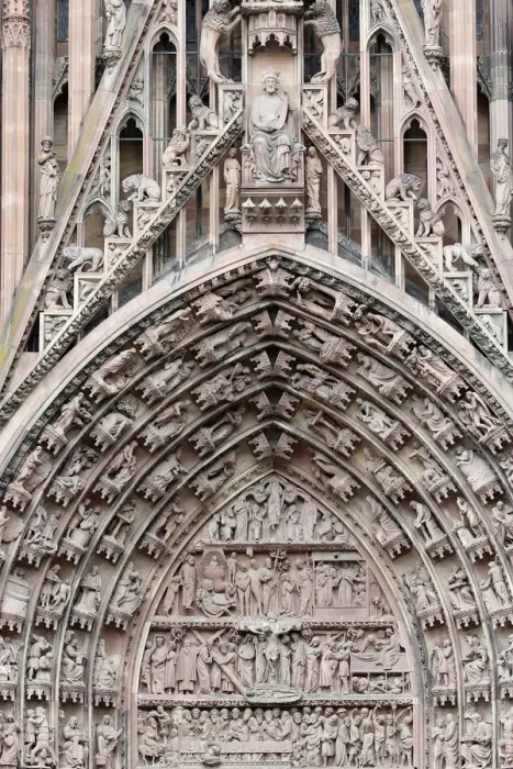 Framed Print : The Passion of our Lord on the western facade of Our Lady of Strasbourg Cathedral Framed Print : The Passion of our Lord on the western facade of Our Lady of Strasbourg Cathedral