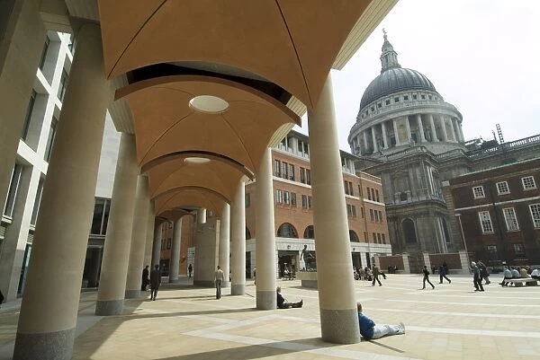 Paternoster Square, near St. Pauls Cathedral, the City, London, England