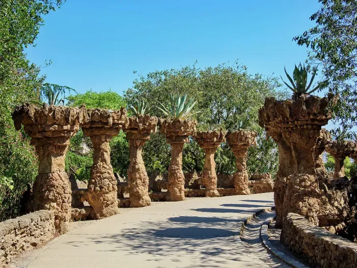 Framed Print : Path at Park Guell, UNESCO World Heritage Site, Barcelona, Catalonia, Spain, Europe Framed Print : Path at Park Guell, UNESCO World Heritage Site, Barcelona, Catalonia, Spain, Europe