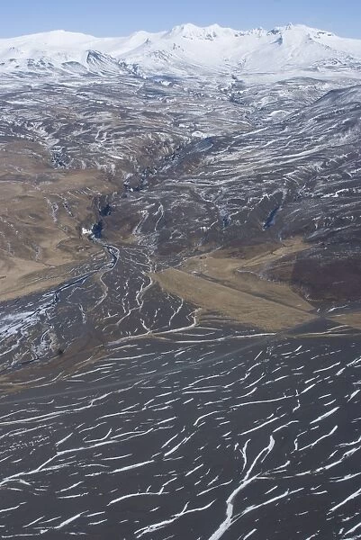 Path of retreating Eyjafjallajokull glacier, South Iceland, Iceland, Polar Regions