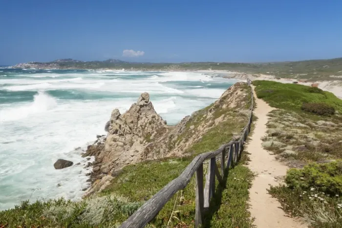 Framed Print : Path along the west coast at the beach of Rena Maiore, Sardinia, Italy, Mediterranean, Europe Framed Print : Path along the west coast at the beach of Rena Maiore, Sardinia, Italy, Mediterranean, Europe
