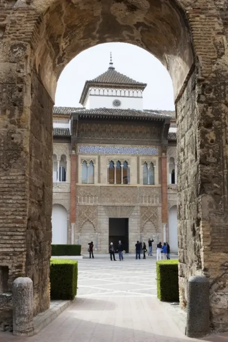 Framed Print : Patio de la Monteria and Palace of Pedro 1st, The Alcazar, UNESCO World Heritage Site, Seville, Andalucia, Spain, Europe