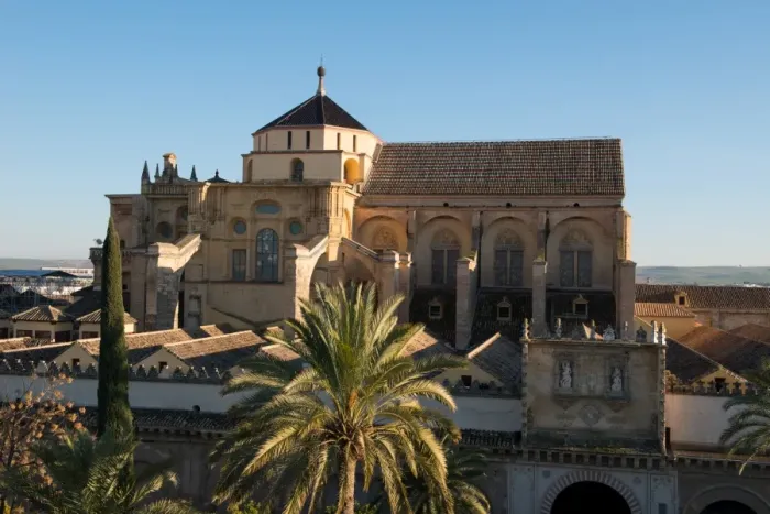 Framed Print : Patio de los Naranjos and the Mezquita Cathedral seen from its bell tower, UNESCO Framed Print : Patio de los Naranjos and the Mezquita Cathedral seen from its bell tower, UNESCO