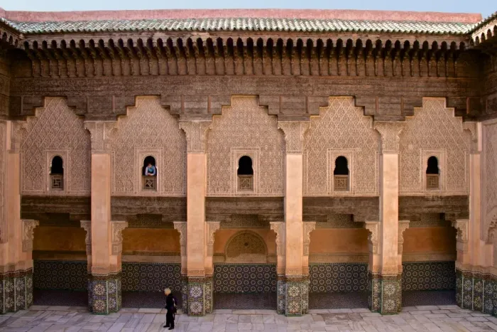 Framed Print : Patio, students rooms windows and walls with floral and geometrical motifs, Koranic School of Medersa Ben Youssef dating from 1570, UNESCO World Heritage Site, Marrakech, Morroco, North Africa, Africa Framed Print : Patio, students rooms windows and walls with floral and geometrical motifs, Koranic School of Medersa Ben Youssef dating from 1570, UNESCO World Heritage Site, Marrakech, Morroco, North Africa, Africa