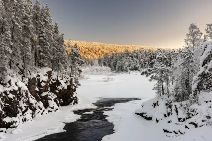 Framed Print : Patoniva River and snow covered winter landscape, Oulanka National Park, Kuusamo, Finland Framed Print : Patoniva River and snow covered winter landscape, Oulanka National Park, Kuusamo, Finland