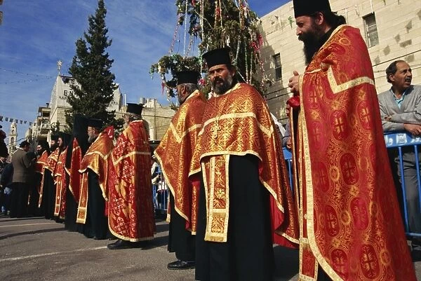 Patriarchal Guard of Honour, Orthodox Christmas Day, Bethlehem, Israel, Middle East