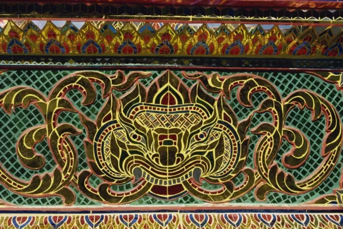 Framed Print : Detail of pattern at Wat Doi Suthep in Chiang Mai Framed Print : Detail of pattern at Wat Doi Suthep in Chiang Mai