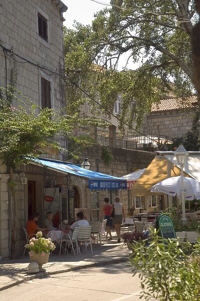 Pavement cafe, Cavtat, Dalmatia, Croatia, Europe