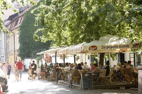 Pavement cafe, Ljubljana, Slovenia, Europe