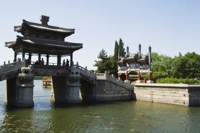 Framed Print : A pavilion and decorated gate at Yihe Yuan (The Summer Palace), UNESCO World Heritage Site Framed Print : A pavilion and decorated gate at Yihe Yuan (The Summer Palace), UNESCO World Heritage Site