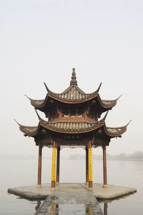 Framed Print : Pavilion early in the morning on West Lake, Hangzhou, Zhejiang Province, China, Asia Framed Print : Pavilion early in the morning on West Lake, Hangzhou, Zhejiang Province, China, Asia