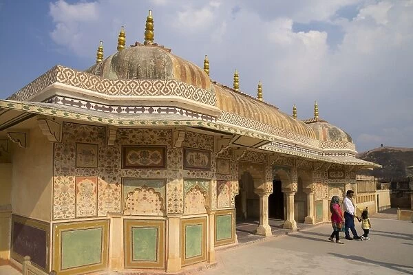 Pavilion above the Ganesh Bol Gate, Amber Fort Palace, Jaipur, Rajasthan, India, Asia