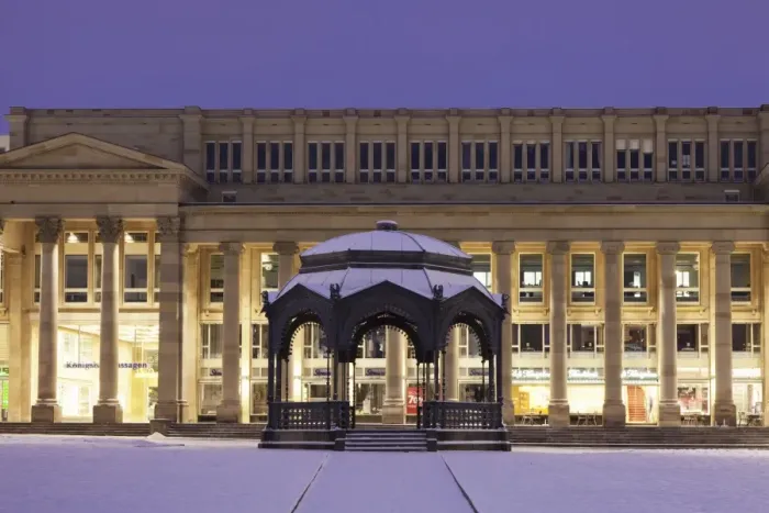 Framed Print : Pavilion and Konigsbau shopping centre at Schlossplatz square in winter, Stuttgart, Baden Wurttemberg, Germany, Europe Framed Print : Pavilion and Konigsbau shopping centre at Schlossplatz square in winter, Stuttgart, Baden Wurttemberg, Germany, Europe