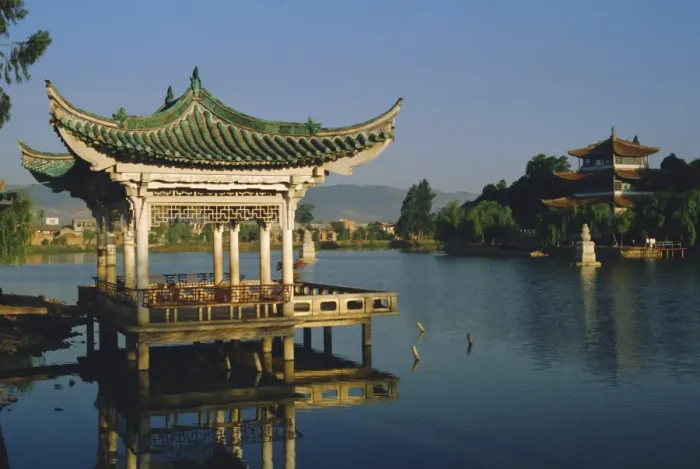 Framed Print : Pavilion and lake in a park, Kunming, Yunnan Province, China Framed Print : Pavilion and lake in a park, Kunming, Yunnan Province, China