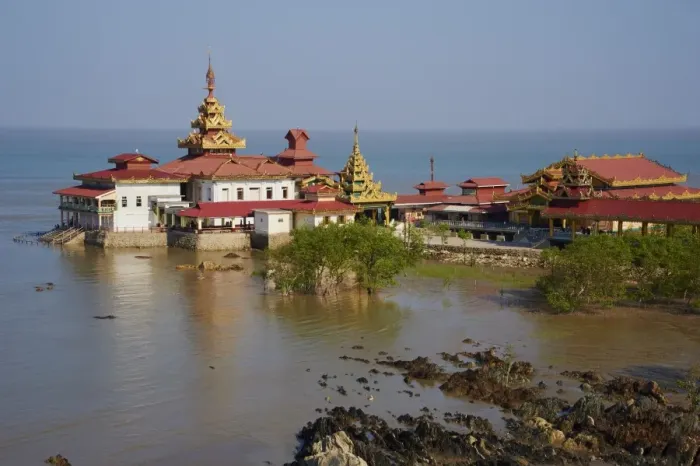 Framed Print : Paya Yele, monastery, floating temple, Kyaikkami, Mawlamyine (Moulmein) area, Mon State, Myanmar (Burma), Asia Framed Print : Paya Yele, monastery, floating temple, Kyaikkami, Mawlamyine (Moulmein) area, Mon State, Myanmar (Burma), Asia