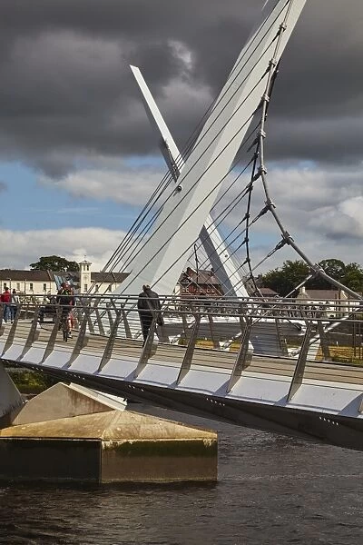 Peace Bridge, across the River Foyle, Derry (Londonderry), County Londonderry, Ulster