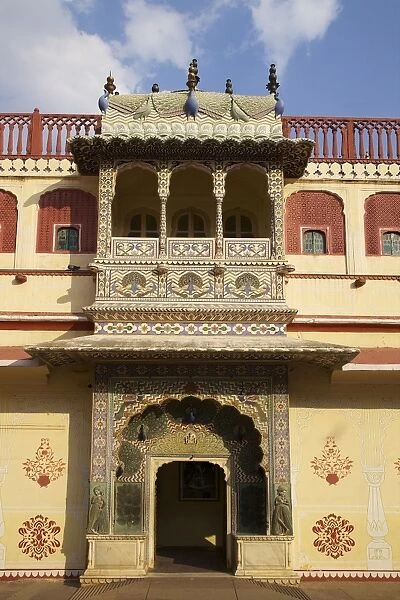 Peacock Gate, Pitam Niwas Chowk, City Palace, Jaipur, Rajasthan, India, Asia