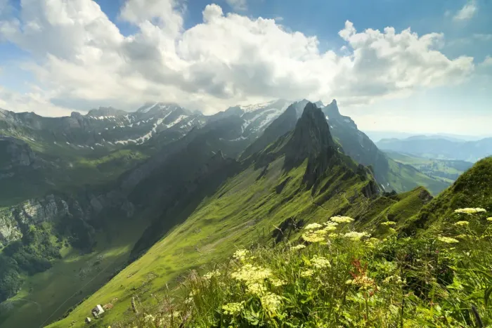 Framed Print : Peak Santis seen from Schafler during summer, Appenzell Innerrhoden, Switzerland, Europe Framed Print : Peak Santis seen from Schafler during summer, Appenzell Innerrhoden, Switzerland, Europe