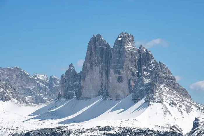 Framed Print : Three peaks of Lavaredo (Tre Cime di Lavaredo) mountains covered by pristine snow, Dolomites, Belluno, Italy, Europe Framed Print : Three peaks of Lavaredo (Tre Cime di Lavaredo) mountains covered by pristine snow, Dolomites, Belluno, Italy, Europe