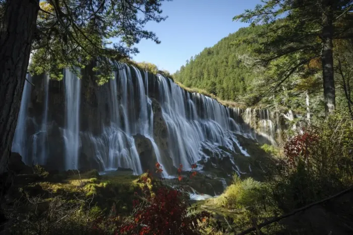 Framed Print : Pearl Shoal Waterfall, Jiuzhaigou (Nine Village Valley), UNESCO World Heritage Site Framed Print : Pearl Shoal Waterfall, Jiuzhaigou (Nine Village Valley), UNESCO World Heritage Site