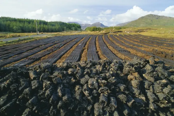 Framed Print : Peat farming or cutting Framed Print : Peat farming or cutting