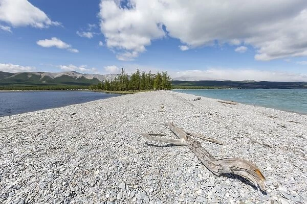 Pebble shores of Hovsgol Lake, Hovsgol province, Mongolia, Central Asia, Asia