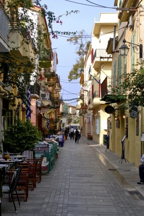 Framed Print : Pedestrian zone of Nafplio, Peloponnese, Greece, Europe Framed Print : Pedestrian zone of Nafplio, Peloponnese, Greece, Europe