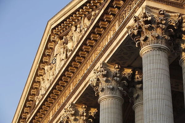 Pediment and Corinthian columns of the Pantheon, Paris, France, Europe